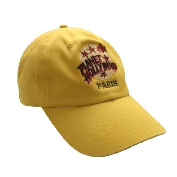 planet hollywood Other - Vintage PLANET HOLLYWOOD PARIS Golden Yellow ADJUSTABLE BACK Twill HAT CAP OS